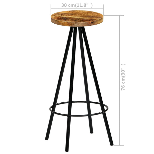 vidaXL Bar Stools 4 pcs Solid Mango Wood