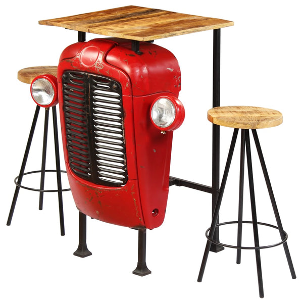 vidaXL 3-piece Bar Set Solid Mango Wood 60x60x107 cm