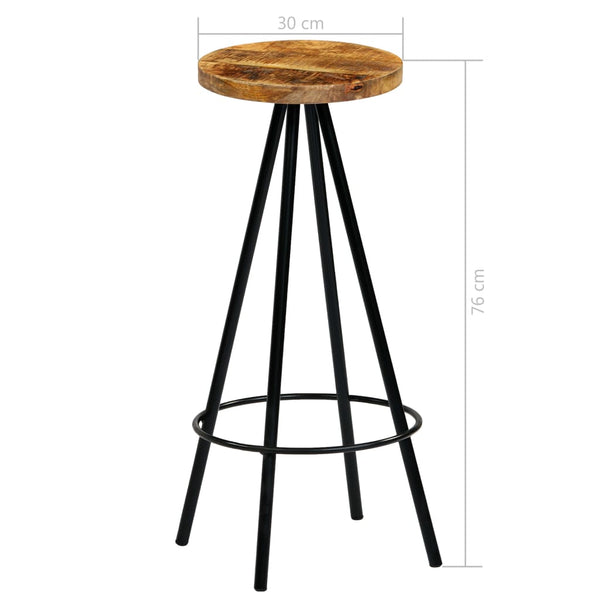 vidaXL 3-piece Bar Set Solid Mango Wood 60x60x107 cm