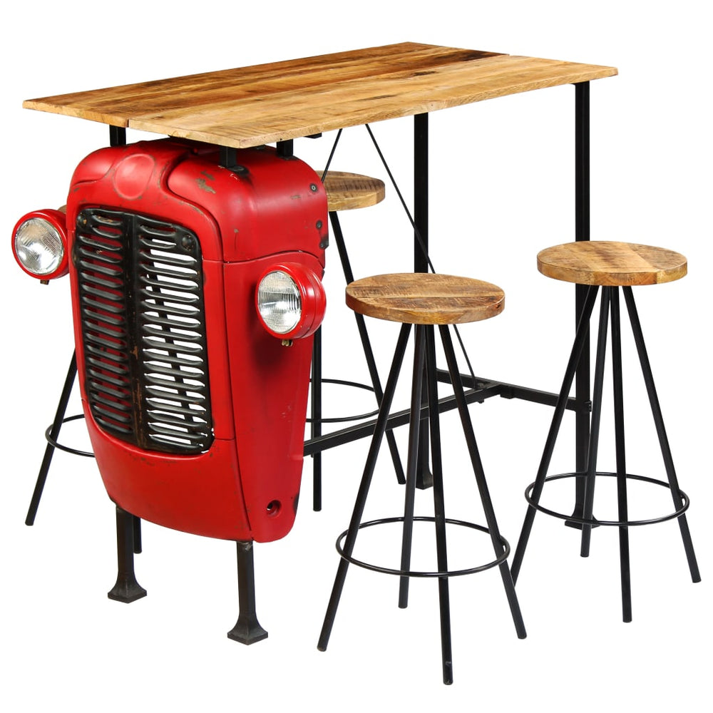 vidaXL 5-piece Bar Set Solid Mango Wood 120×60×107 cm