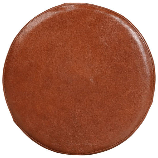 vidaXL Bar Stools 2 pcs. Genuine Leather and Solid Acacia Wood