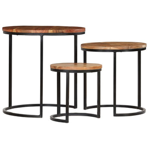 vidaXL 3-Piece Coffee Table Set Solid Acacia Wood