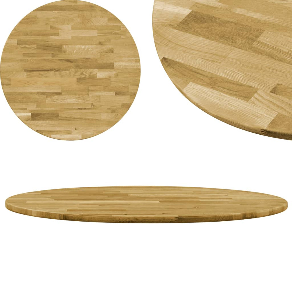 vidaXL Solid Oak Table Top Round 23 mm 500 mm