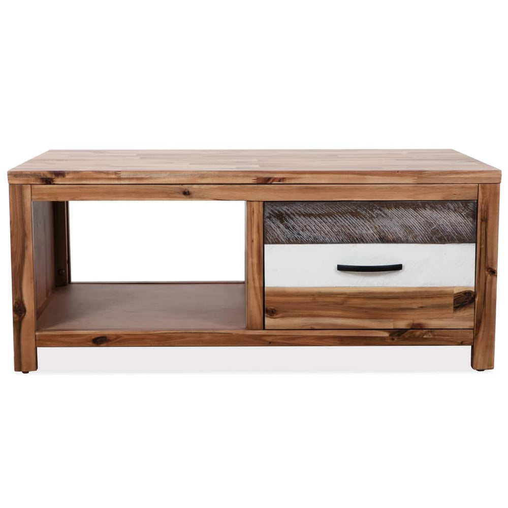 vidaXL Coffee Table Solid Acacia Wood 90x50x37.5 cm