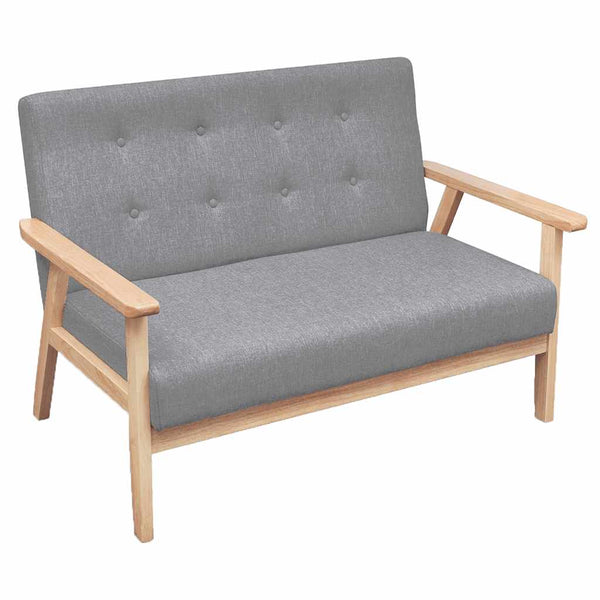 vidaXL 2-Piece Sofa Set Fabric Light Grey