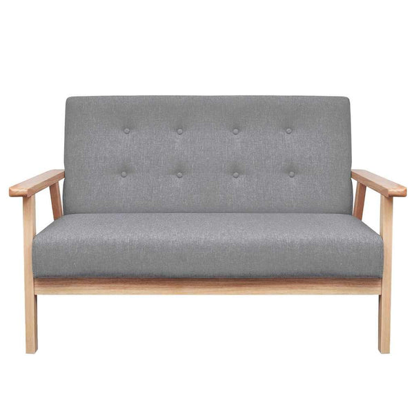 vidaXL 2-Piece Sofa Set Fabric Light Grey