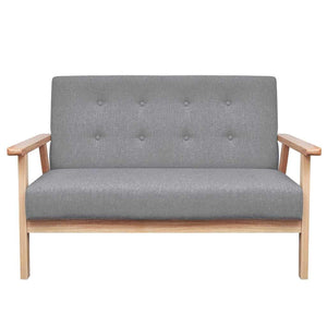 vidaXL 2-Piece Sofa Set Fabric Light Grey