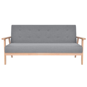 vidaXL Sofa Set 3-Piece Fabric Light Grey