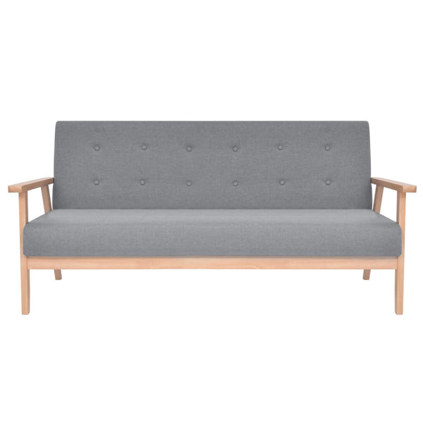 vidaXL Sofa Set 3-Piece Fabric Light Grey