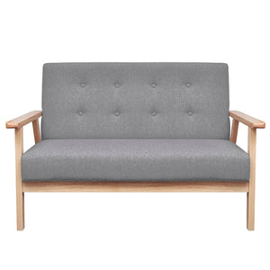 vidaXL Sofa Set 3-Piece Fabric Light Grey
