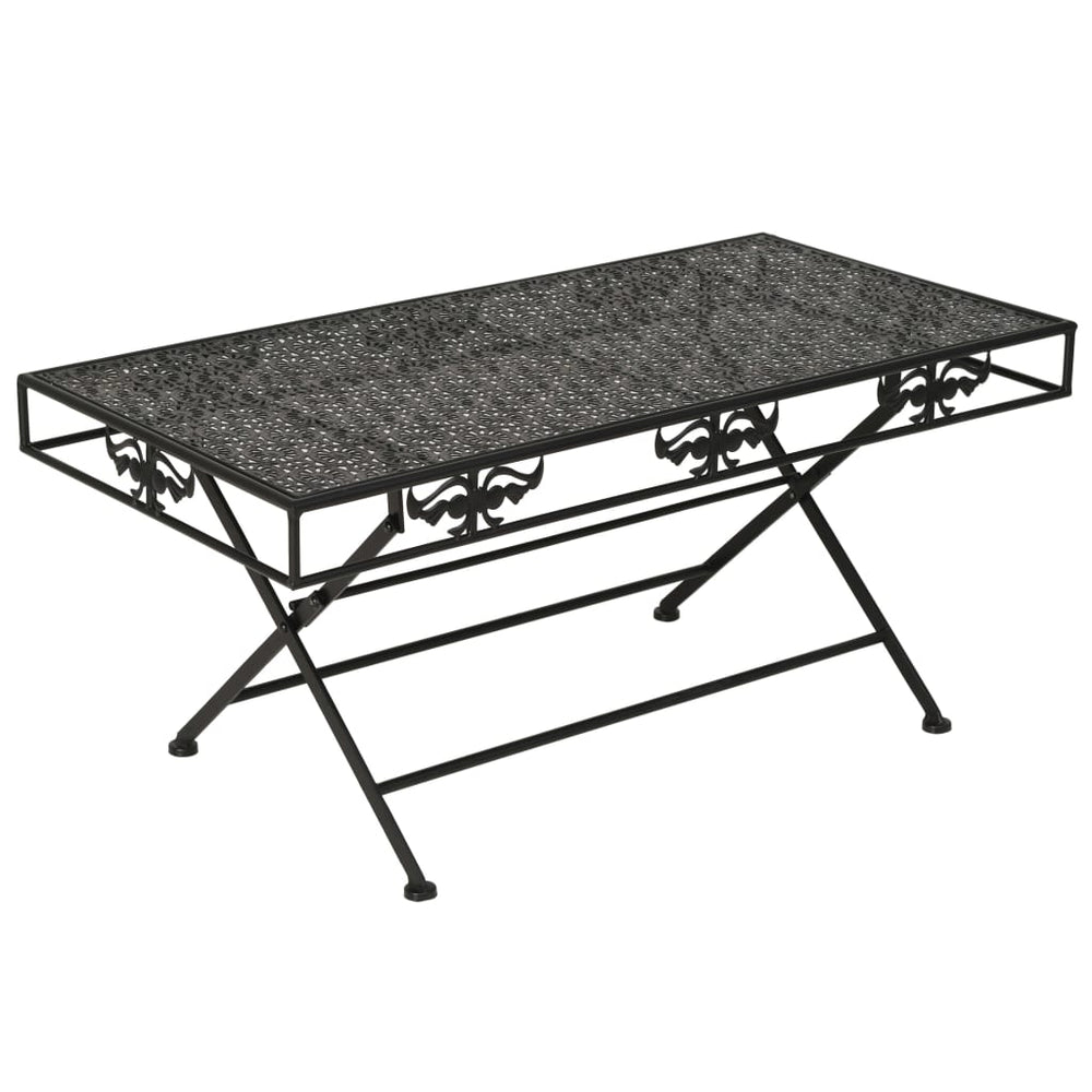vidaXL Folding Coffee Table Vintage Style Metal 100x50x45 cm Black