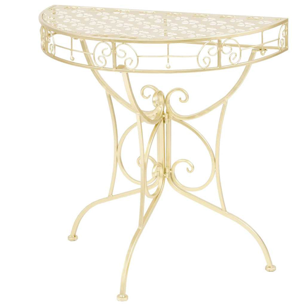 vidaXL Half-Round Side Table Vintage Style Metal 72 x 36 x 74 cm Gold