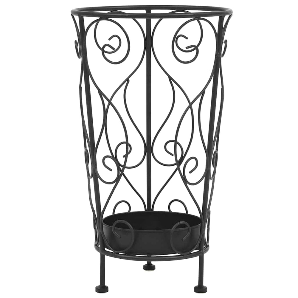 vidaXL Umbrella Stand Vintage Style Metal 26 x 46 cm Black
