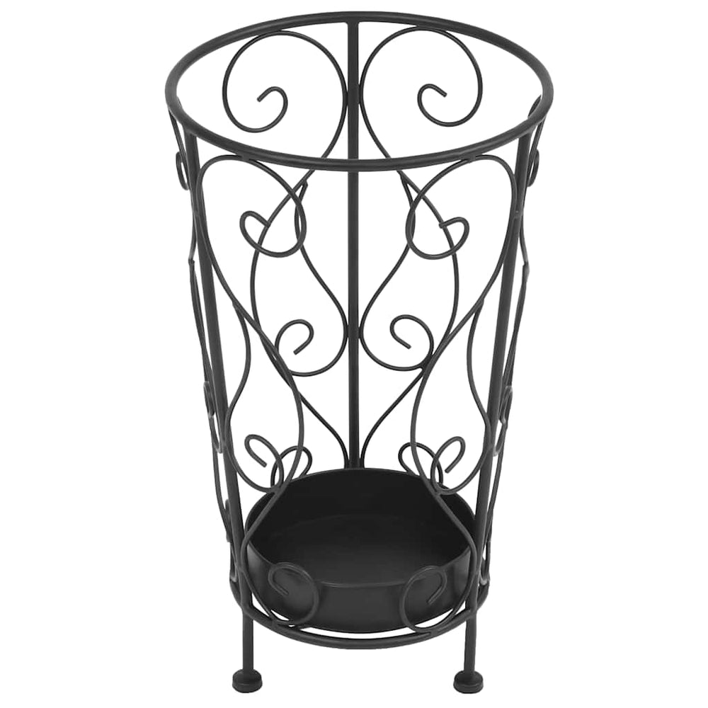 vidaXL Umbrella Stand Vintage Style Metal 26 x 46 cm Black