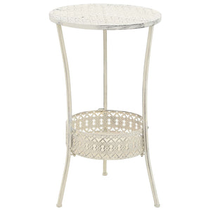vidaXL Bistro Table Vintage Style Round Metal 40 x 70 cm White