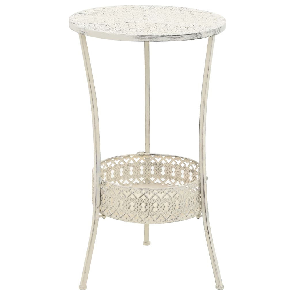 vidaXL Bistro Table Vintage Style Round Metal 40 x 70 cm White