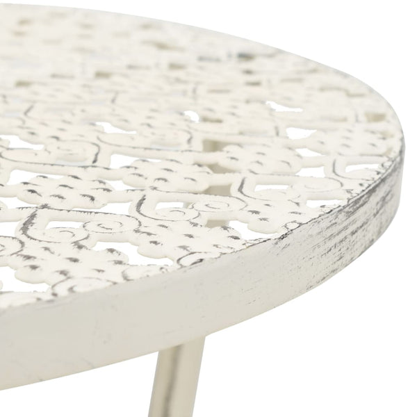 vidaXL Bistro Table Vintage Style Round Metal 40 x 70 cm White