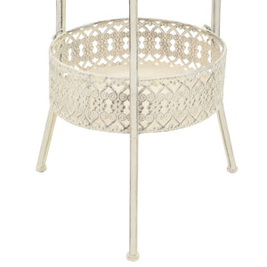 vidaXL Bistro Table Vintage Style Round Metal 40 x 70 cm White