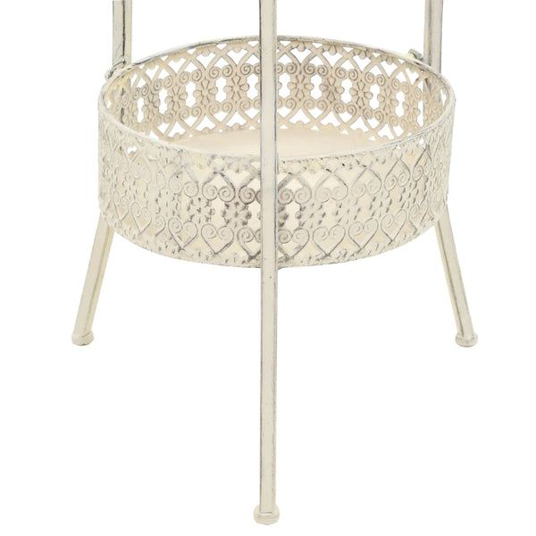 vidaXL Bistro Table Vintage Style Round Metal 40 x 70 cm White