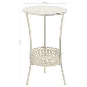 vidaXL Bistro Table Vintage Style Round Metal 40 x 70 cm White