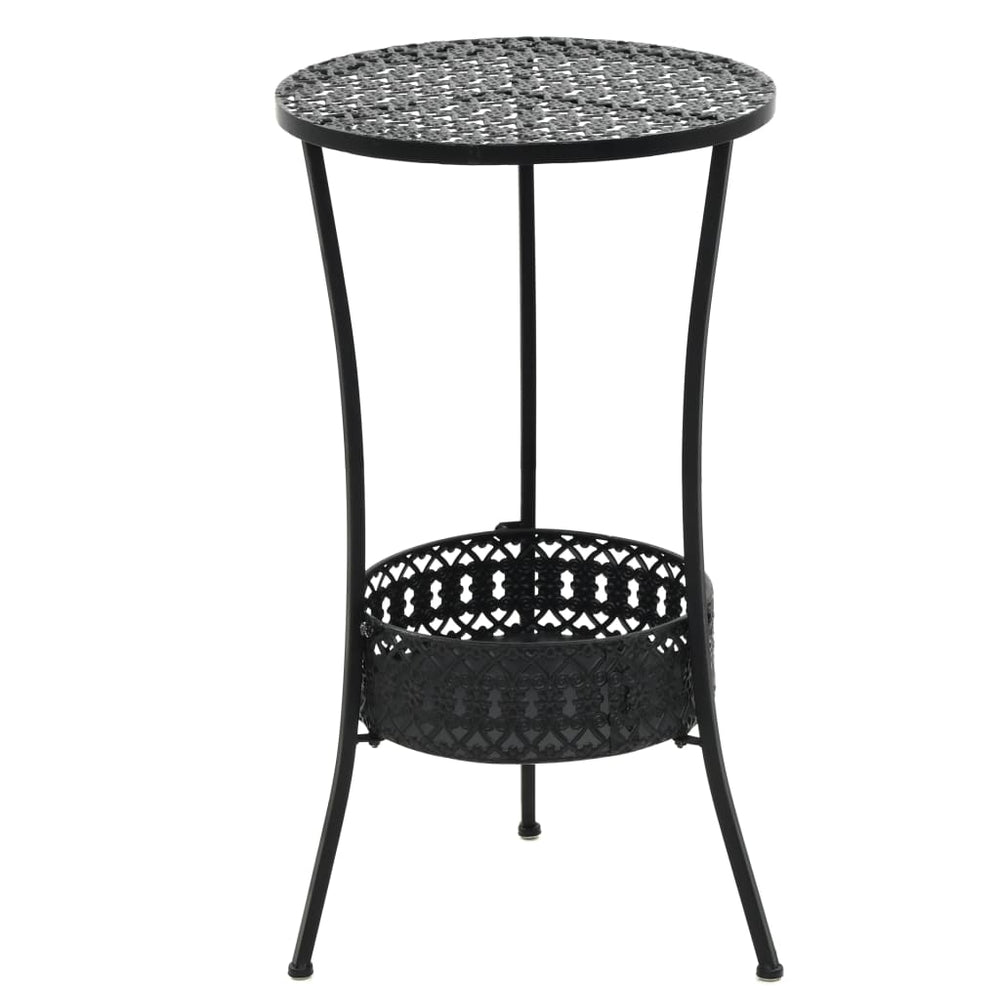 vidaXL Bistro Table Black 40x70cm Metal