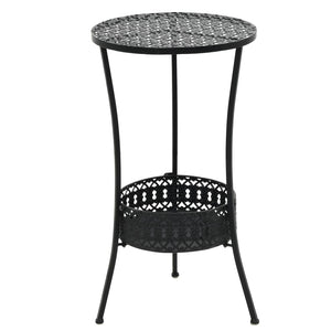 vidaXL Bistro Table Black 40x70cm Metal
