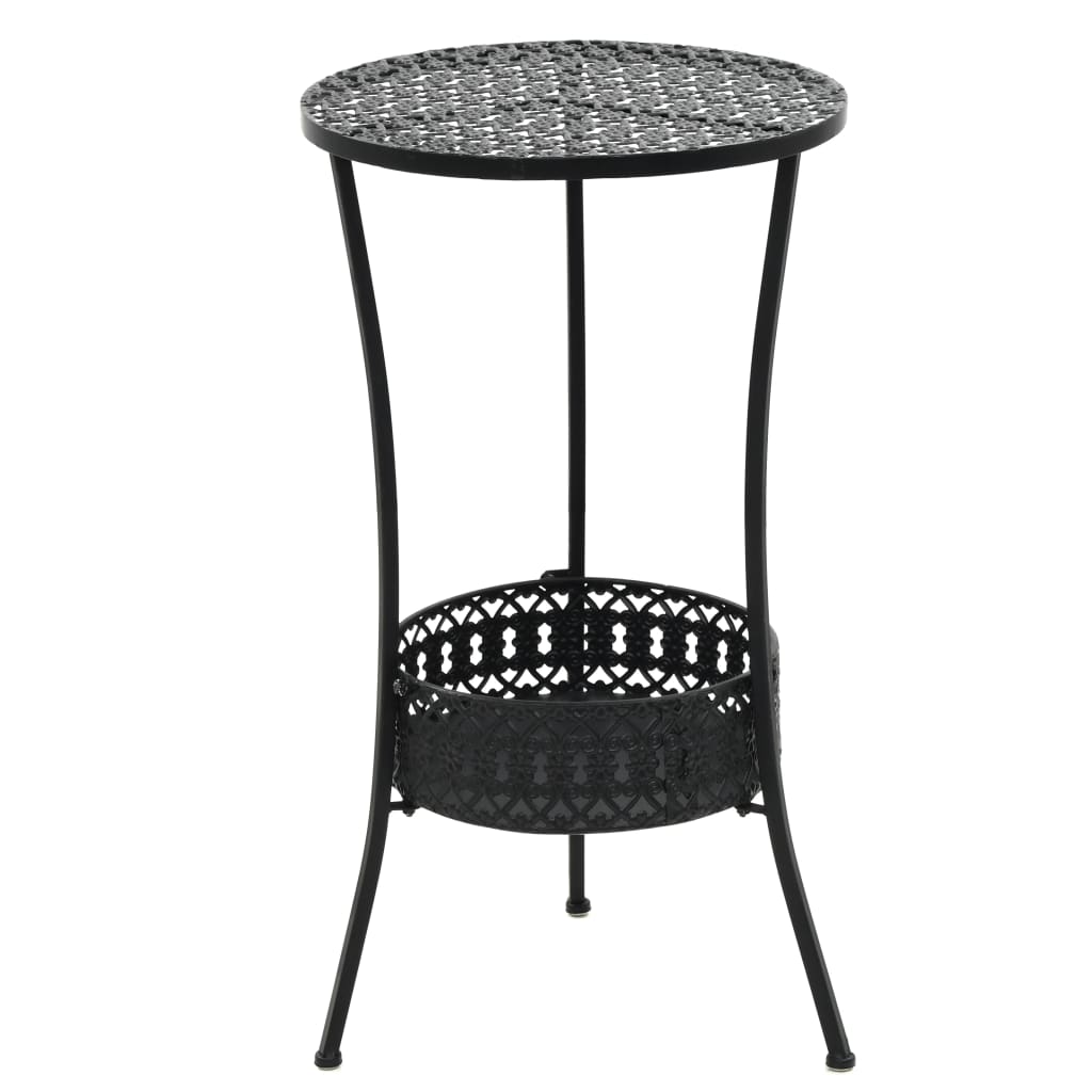 vidaXL Bistro Table Black 40x70cm Metal