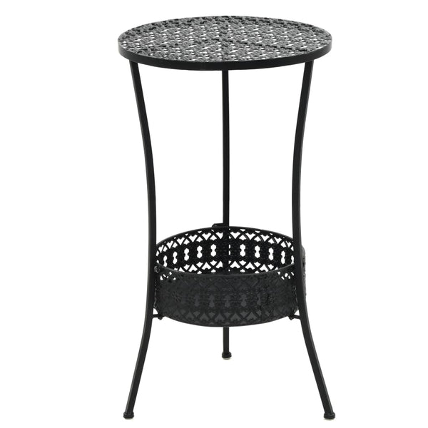 vidaXL Bistro Table Black 40x70cm Metal