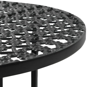 vidaXL Bistro Table Black 40x70cm Metal