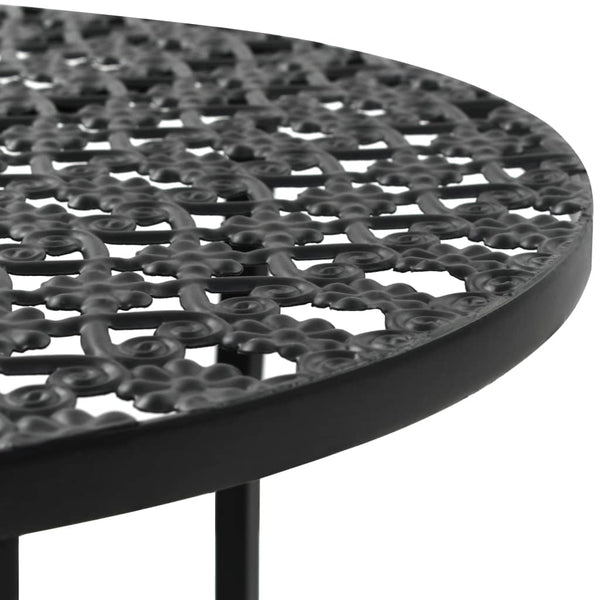 vidaXL Bistro Table Black 40x70cm Metal