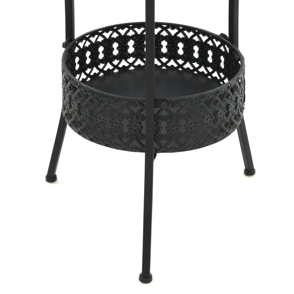 vidaXL Bistro Table Black 40x70cm Metal