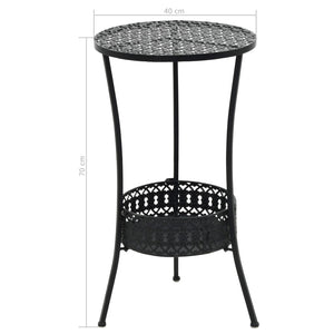 vidaXL Bistro Table Black 40x70cm Metal