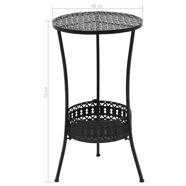 vidaXL Bistro Table Black 40x70cm Metal