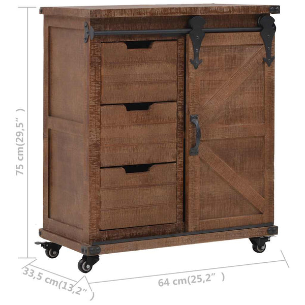 vidaXL Sideboard Solid Fir Wood 64x33.5x75 cm Brown