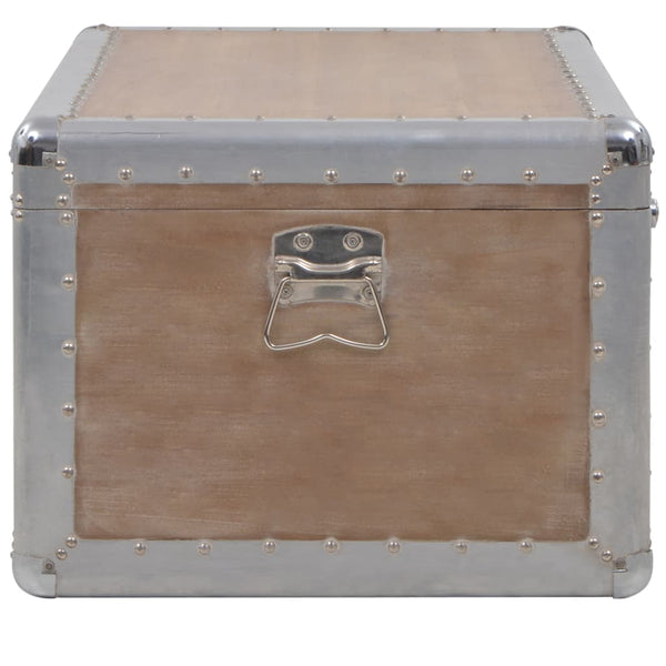 vidaXL Storage Box Solid Fir Wood 91x52x40 cm Brown