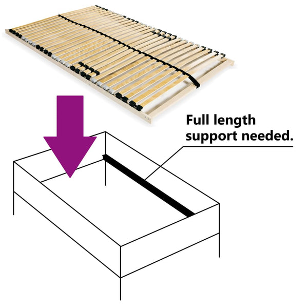 vidaXL 28-Slat Bed Base 7 Zones 140x200 cm