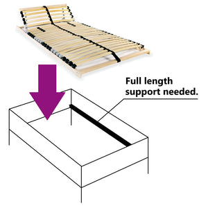 vidaXL 28-Slat Bed Base 7 Zones 80x200 cm
