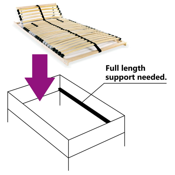 vidaXL 28-Slat Bed Base 7 Zones 80x200 cm