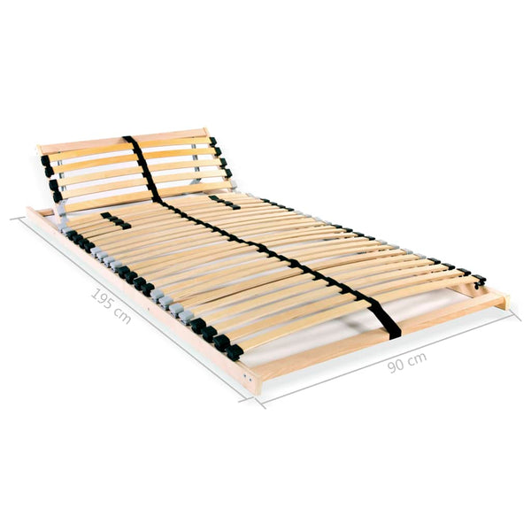 vidaXL 28-Slat Bed Base with 7 Zones 90x200 cm