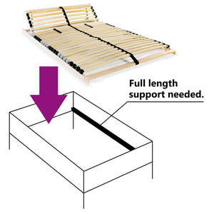 vidaXL 28-Slat Bed Base with 7 Zones 100x200 cm