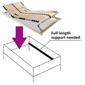 vidaXL 28-Slat Bed Base 7 Zones 80x200 cm