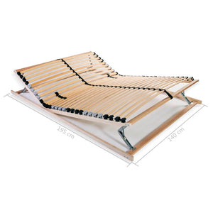 vidaXL 28-Slat Bed Base 7 Zones 140x200 cm