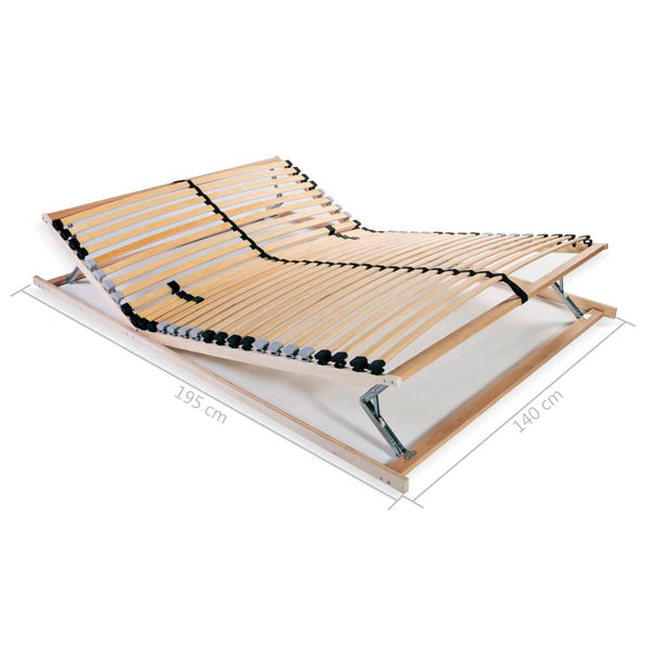 vidaXL 28-Slat Bed Base 7 Zones 140x200 cm