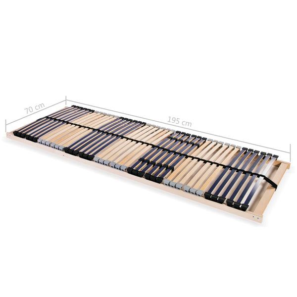 vidaXL 42-Slat Bed Base 7 Zones 70x200 cm