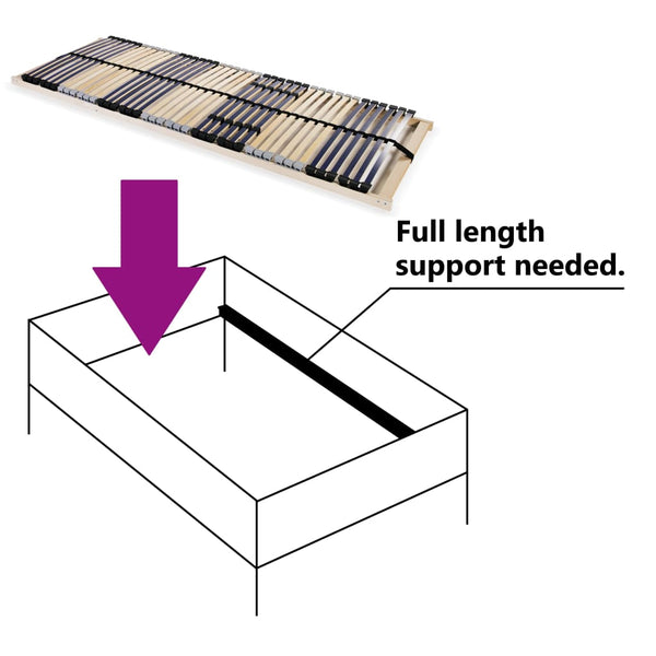 vidaXL 42-Slat 7-Zone Bed Base 90x200 cm