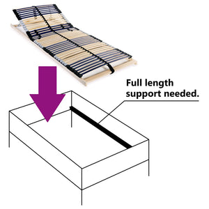 vidaXL 42-Slat 7-Zone Bed Base 90x200 cm