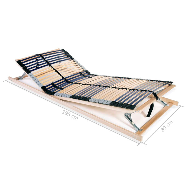vidaXL 42-Slat Bed Base 7 Zones 80x200 cm