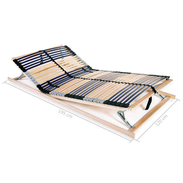 vidaXL 42-Slat Bed Base 7 Zones 120x200 cm