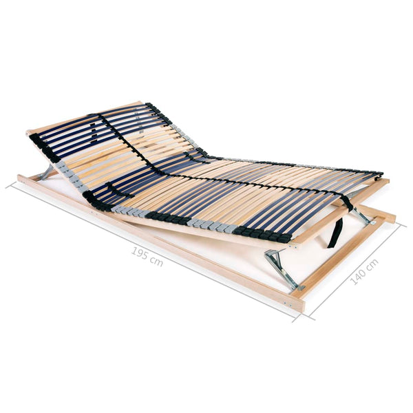 vidaXL 42-Slat Bed Base 7 Zones 140x200 cm