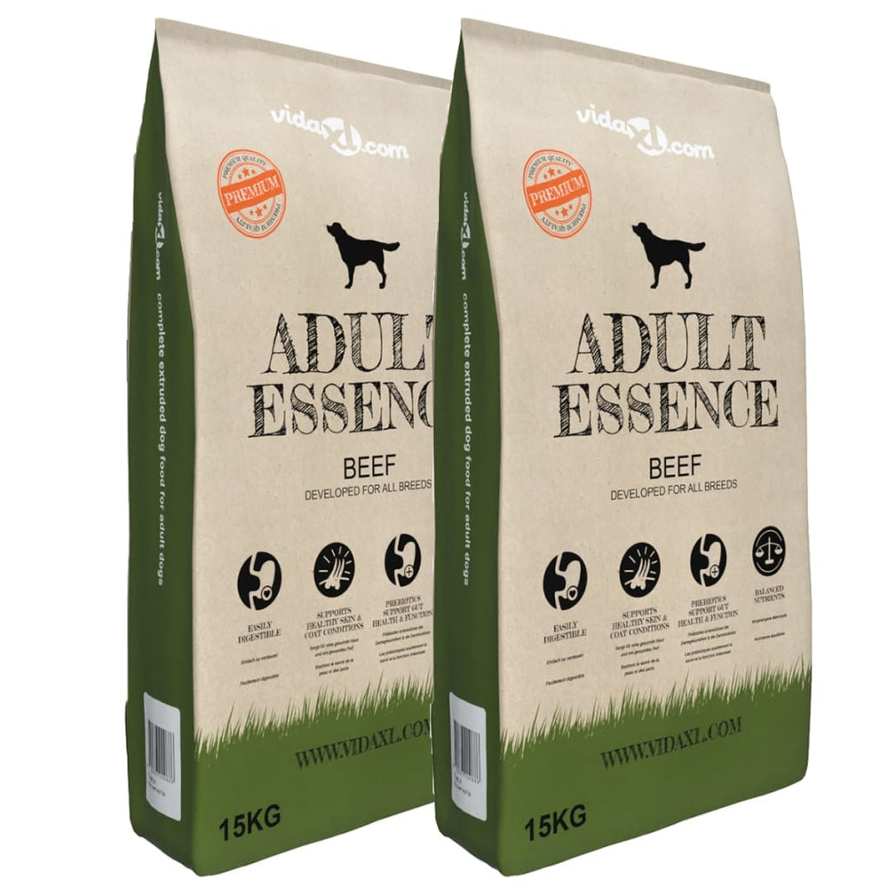 vidaXL Dry Dog Food Adult Essence Beef 2 pcs. 30 kg